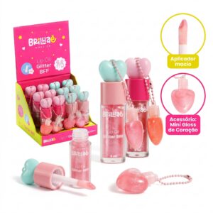 Make Lip Oil Glitter BFF 4ml c/ Acessório Mini Gloss 3,5ml - BRILHAE - UND