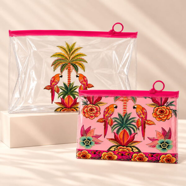 Kit 2 Necessaire Plástica Brisa de Verão 26x19,3x7,5cm - IMPORTADO - UND
