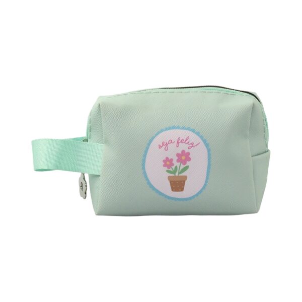 Bolsinha Porta-Moedas Verde "SEJA FELIZ" 10x5x7,5cm - FLORIE - UND
