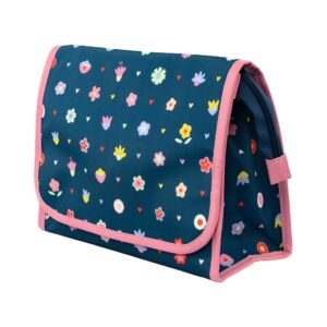 Necessaire Dobrável Azul Floral 26x11x21cm - FLORIE - UND