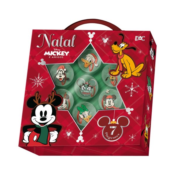 Conjunto de Bolinhas e Pingentes de Natal Mickey e Amigos Disney - DAC