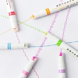 Carimbo Roller Marca Texto Estampado Estojo 6 Cores