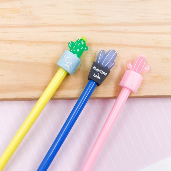Caneta Fofa Cactus Potinho Love - Pacote 6 Und