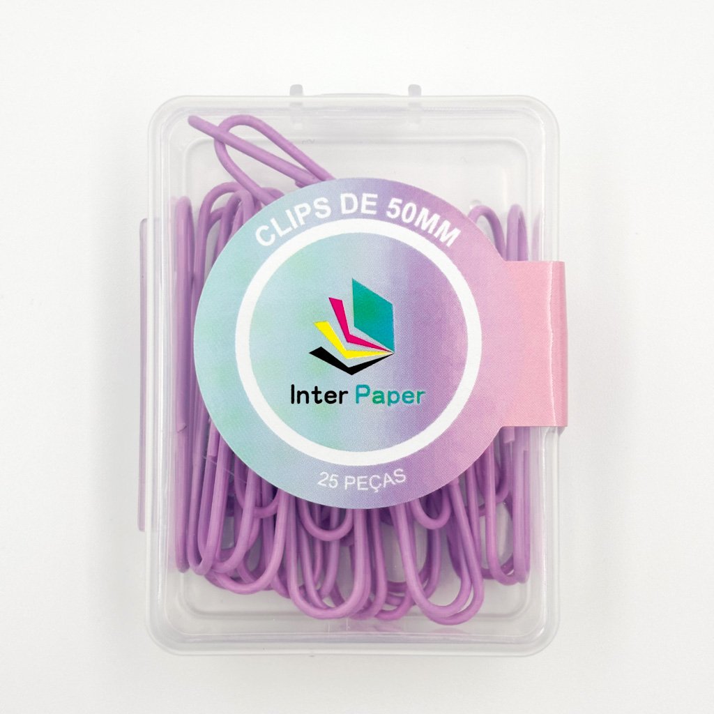 Clips Metal Colorido 50mm 25 Und - IMPORTADO - CAIXINHA