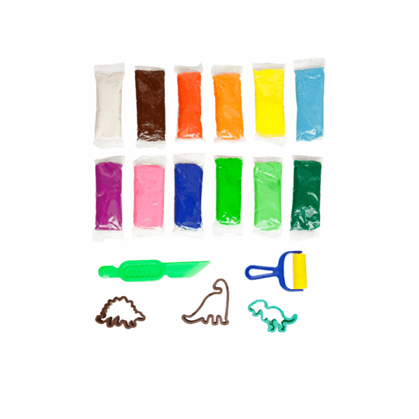 Kit Massinha de Modelar Dino 12 Cores LEO E LEO - UND