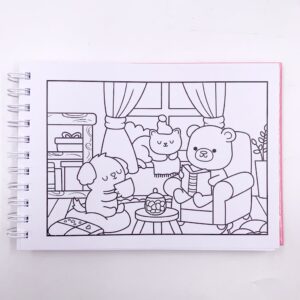 KIT Livro de Colorir Comfy and Cozy Pink Capa Dura - CIRANDA + 10 CANETAS TOUCH