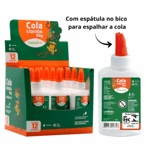 Cola Branca Escolar Liquida 90 G - LEO e LEO - CX 12 UND