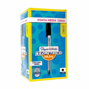 Caneta Kilométrica 100 PRETA 1.0mm - PAPER MATE - CX 50 UND