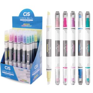 Marca Texto 2 Pontas Lumini EX Slim CIS - KIT 6 UND