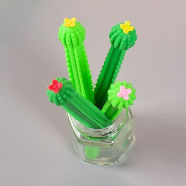 Caneta Fofa Cactus Ouriço - PACOTE 6 UND