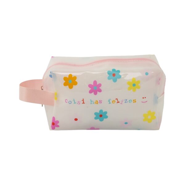Necessaire Bauzinho Transparente Rosa "COISINHAS FELIZES" 20x8x12cm - FLORIE - UND