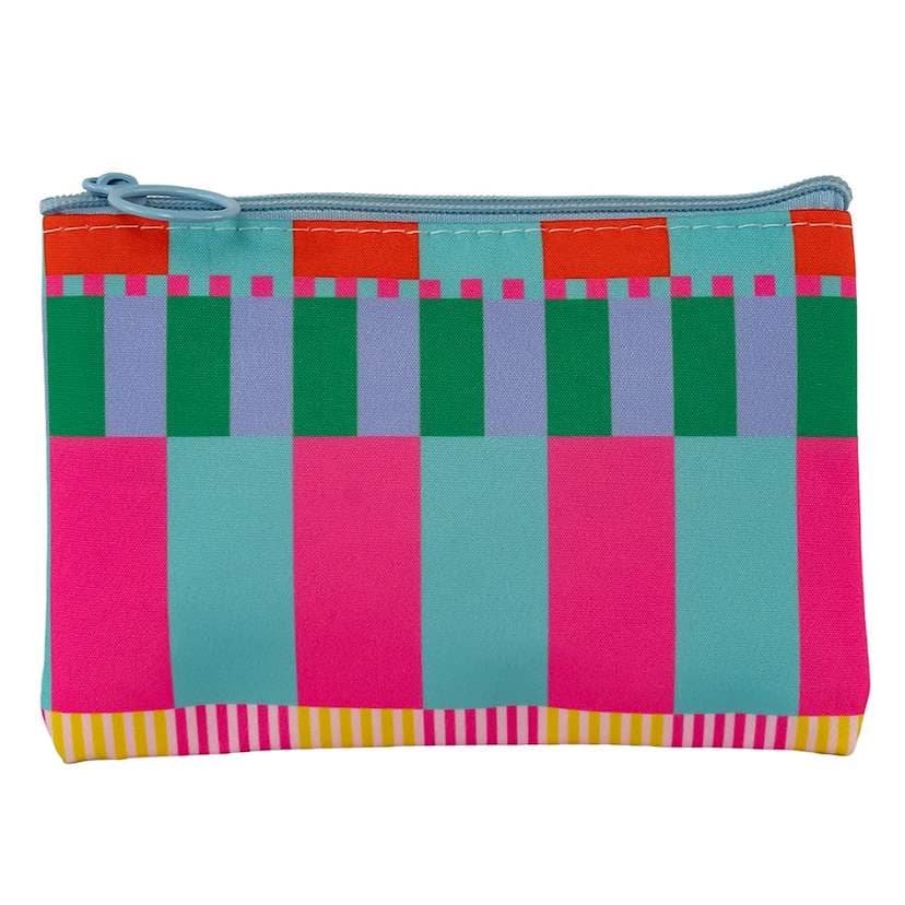 Porta Coisinhas e Moedas Flor c/ Listras Verde e Rosa 14x10x1cm - FLORIE - UND