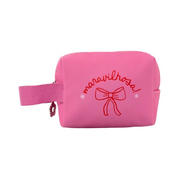 Bolsinha Porta-Moedas Rosa "MARAVILHOSA!" 10x5x7,5cm - FLORIE - UND