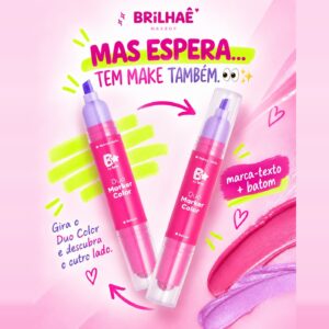 Make Marca-Texto + Lip Stick Duo Color - BRILHAE - UND