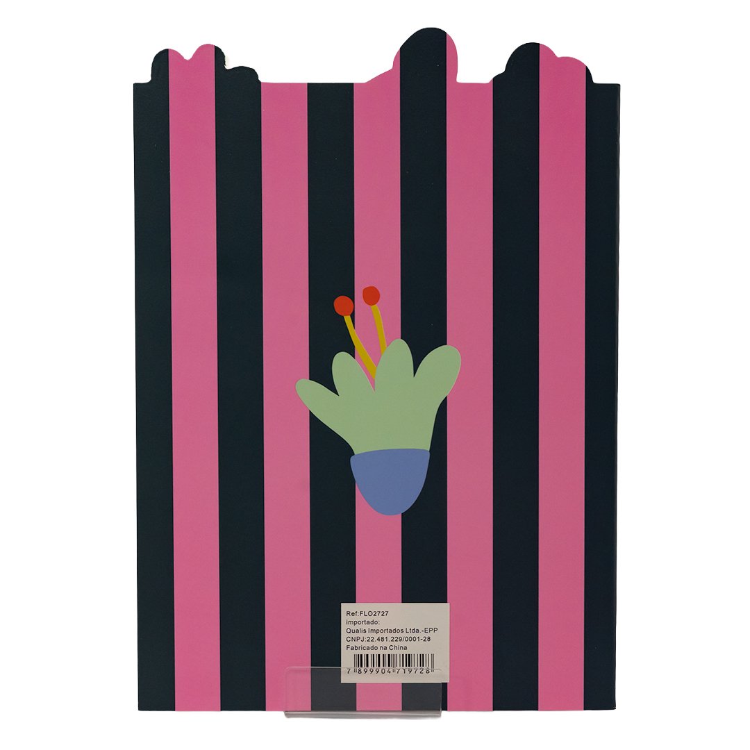 Caderno Brochura Pautado Marinho Flores  27x17cm 30 fls - FLORIE - UND