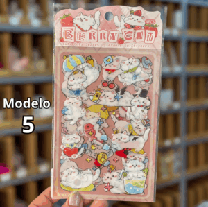 Pacote c/ 4 Cartelas Adesivo Gatinhos Cute - IMPORTADO - UND