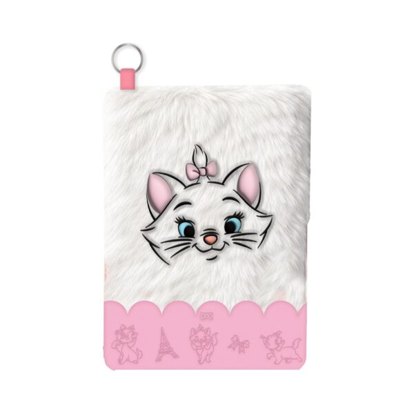 Conjunto Criativo Caderno Fluffy A6, Adesivos e Pingente Marie Aristogatas - DAC