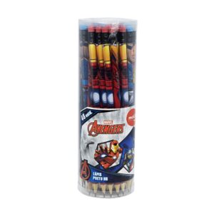 Lápis Preto HB c/ Borracha Avengers MOLIN - Pote 48 Und
