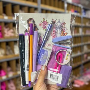Kit Papelaria 15 Itens Paleta - LILÁS - PACOTE