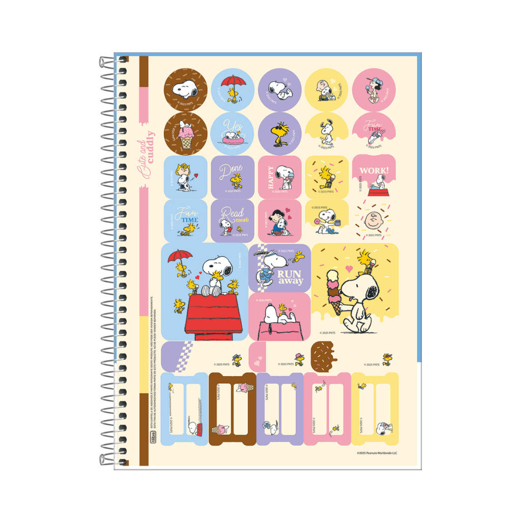 Caderno Universitário Espiral Fit 1M 80 fls SNOOPY - TILIBRA - UND