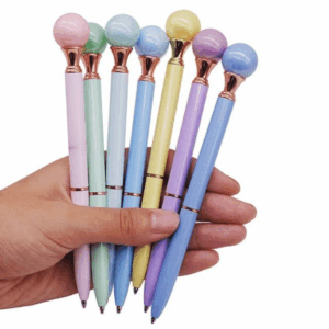 Caneta Luxo Metálica Pérola Pastel - Kit 4 Und