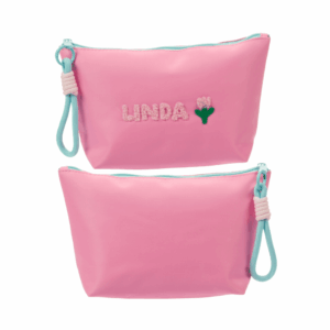 Necessaire c/ Alça Letra Plush Rosa LINDA 15x25x7cm - FLORIE - UND