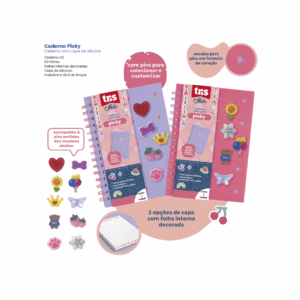 Caderno A5 Picky Holic Charm 80 Fls c/ pins - TRIS - UND