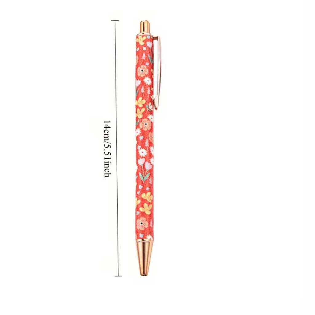 Caneta  Metálica LUXO Flores - IMPORTADO - PACOTE 12 UND