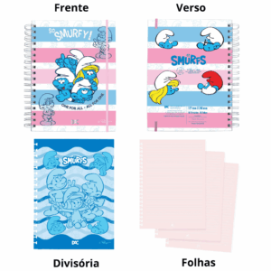 Caderno Smart Colegial Smurfes 80 fls - DAC