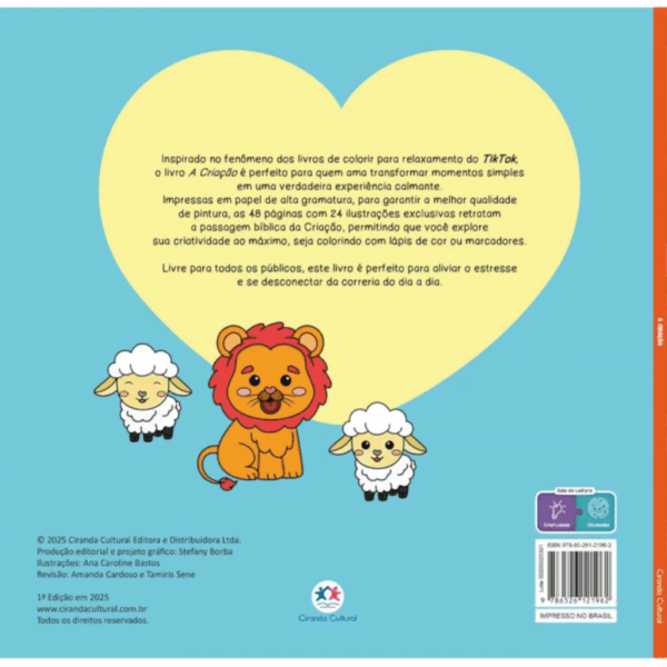 Livro de Colorir A Criação - CIRANDA - UND