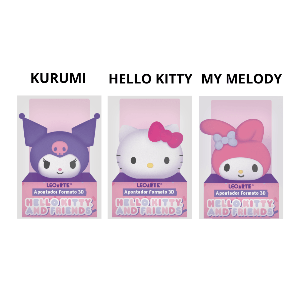 Apontador 3D Hello Kitty e Amigos - LEO e LEO - CX 16 UND