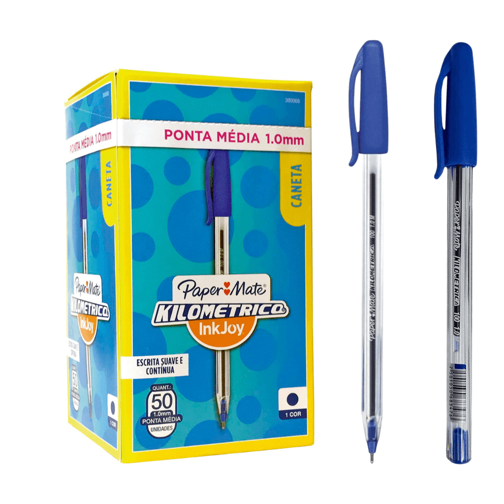 Caneta Kilométrica 100 AZUL 1.0mm - PAPER MATE - UND