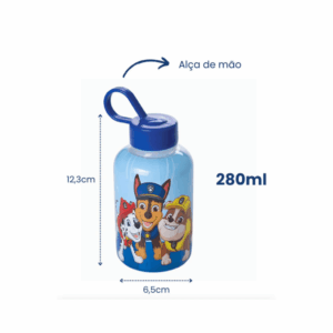Garrafa Cilíndrica Patrulha Canina Azul 280ml - PLASÚTIL - UND
