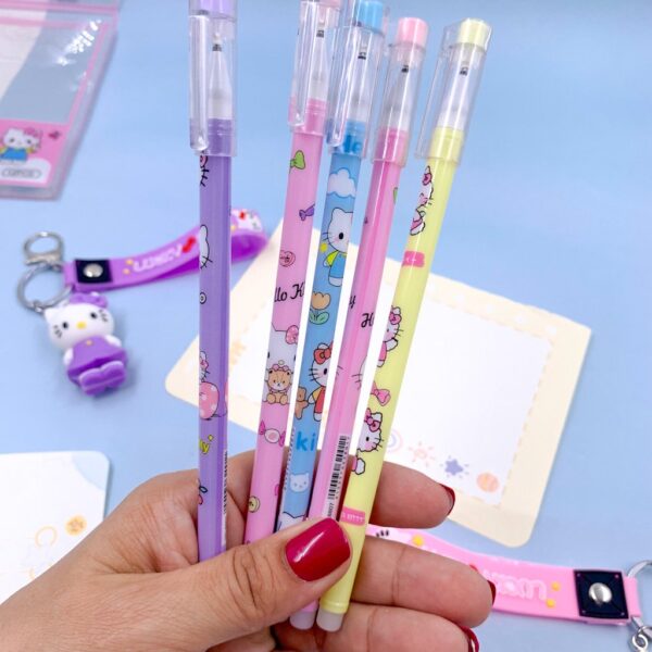 Caneta Fofa Apagável Hello Kitty - Blister 12 Und