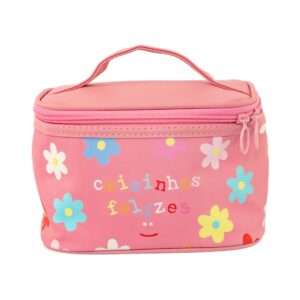 Necessaire Viagem Rosa "COISINHAS FELIZES" 19x12,5x13cm - FLORIE - UND