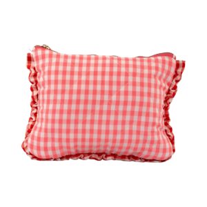 Necessaire Retrô Laço Rosa Xadrez 22x5x19cm - FLORIE - UND