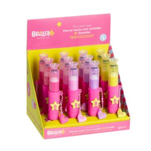 Make Marca Texto c/ Carimbo + Esmalte Trio Color Pop - BRILHAE - UND
