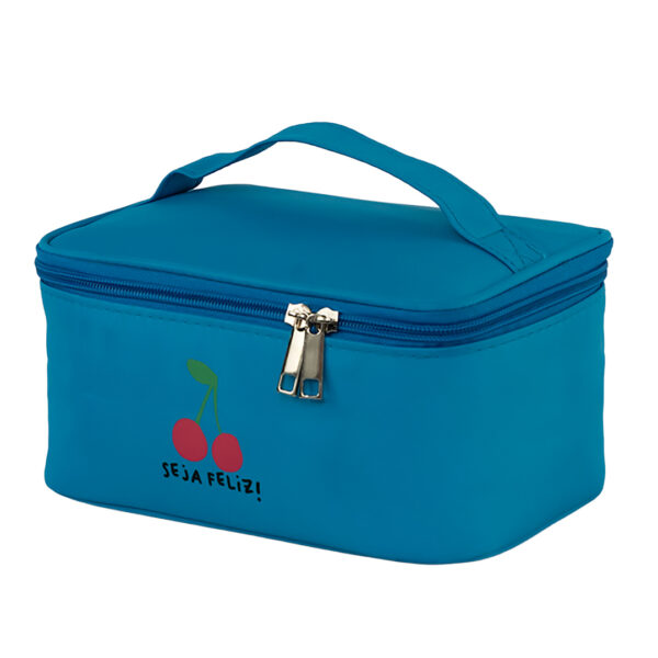 Lancheira Fofa Térmica Azul 3L "Seja Feliz" 22x14x10cm - FLORIE - UND