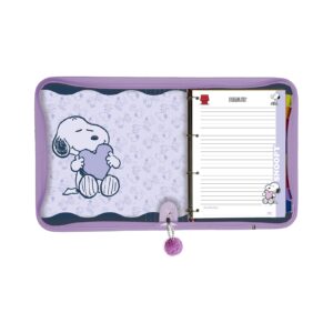 Fichário Universitário Capa em PU Snoopy 48 fls com Zíper - DAC