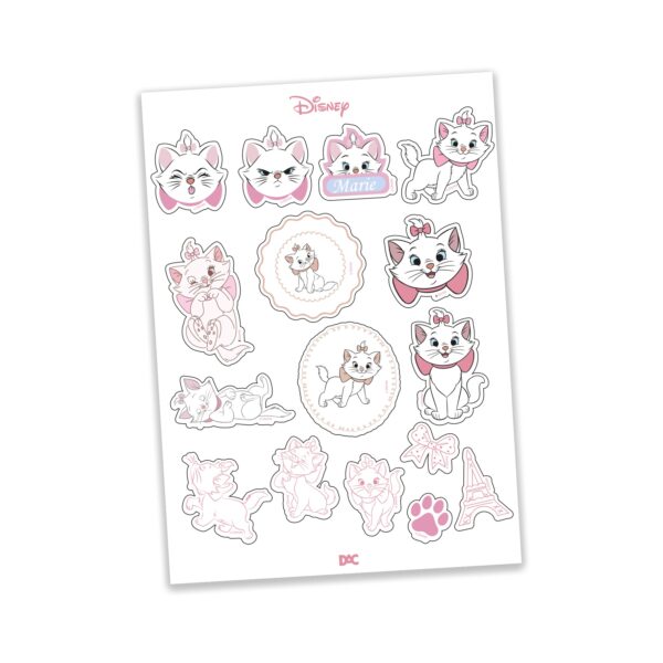 Conjunto Criativo Caderno Fluffy A6, Adesivos e Pingente Marie Aristogatas - DAC