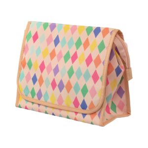 Necessaire Dobrável Salmão Losangos 26x11x21cm - FLORIE - UND