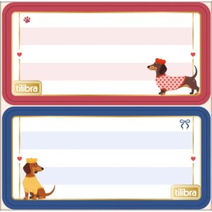 Etiqueta Escolar Adesiva Brownie The Dog - TILIBRA - PACOTE 8 UND