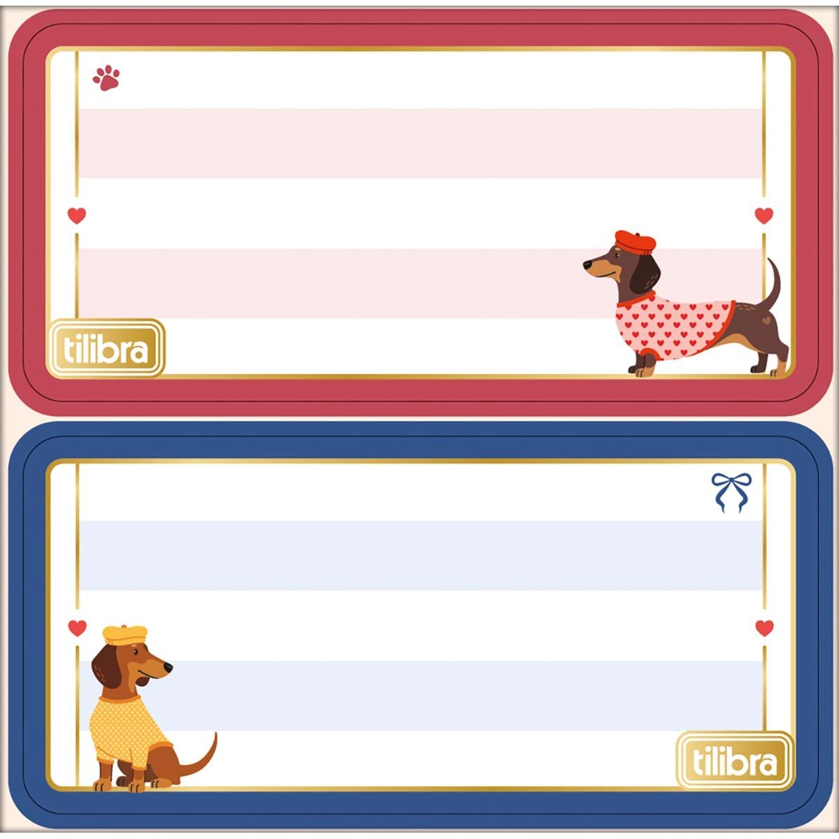Etiqueta Escolar Adesiva Brownie The Dog - TILIBRA - PACOTE 8 UND