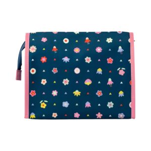 Necessaire Dobrável Azul Floral 26x11x21cm - FLORIE - UND
