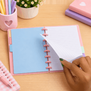 Caderno de Disco Clean ROSA A5 80 Fls /8 Discos 20x14cm - YINS PAPER - UND