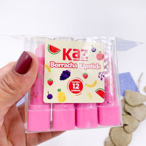 Borracha Decorada Batom KAZ - CX 12 UND