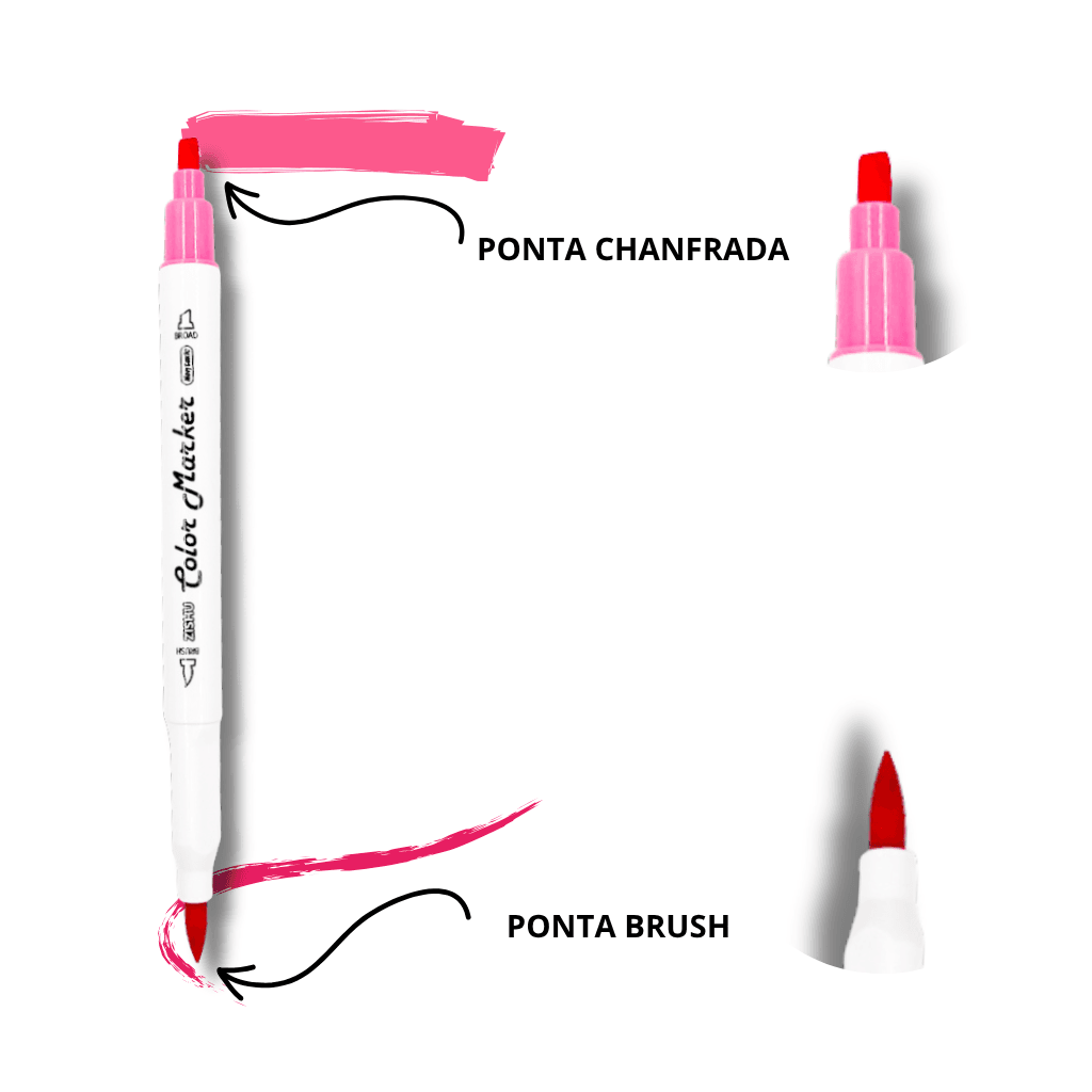 Caneta TOUCH + BRUSH Ponta Pincel - Marcador PARA COLORIR - POTE 18 CORES