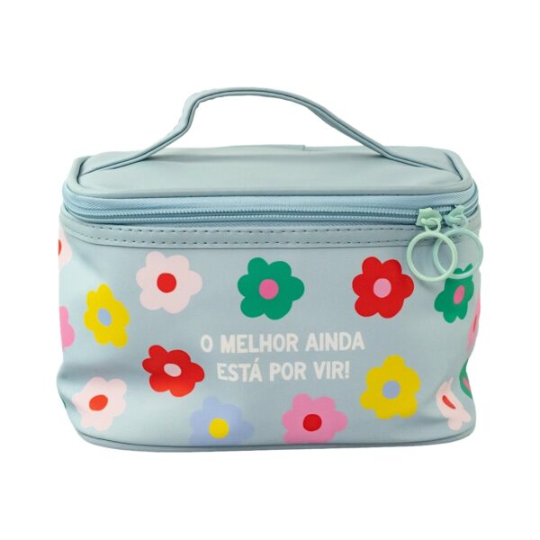 Necessaire Viagem Azul "O MELHOR AINDA ESTÁ POR VIR!" 19x12,5x13cm - FLORIE - UND