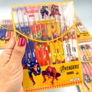 Caneta Fofa Apagável Heróis - Blister 12 Und