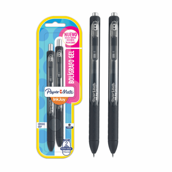 Caneta Gel Inkjoy 0.7 mm Retrátil PRETA - PAPER MATE - BLISTER 2 UND